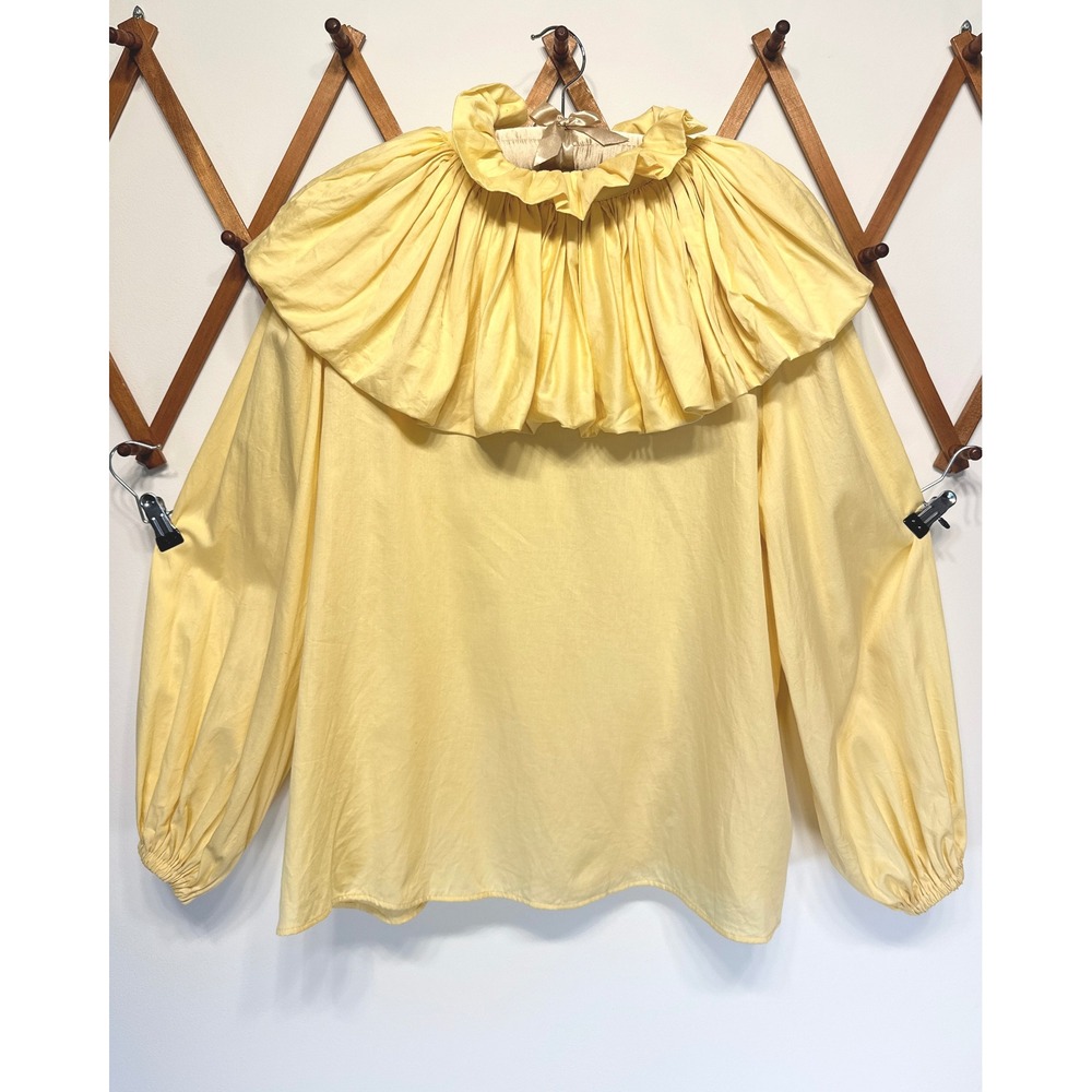 Loud Bodies Dramatic Ruffle Top XXL Elizabethan Collar Cotton Plus Size Blouse